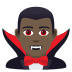 🧛🏿‍♂️ man vampire: dark skin tone display on JoyPixels